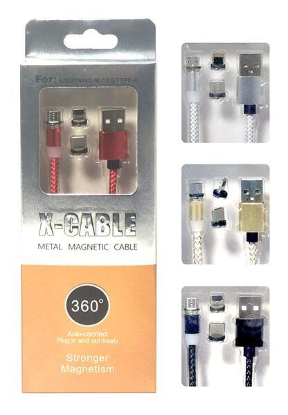 Cable USB 3 en 1 imán para carga fácil