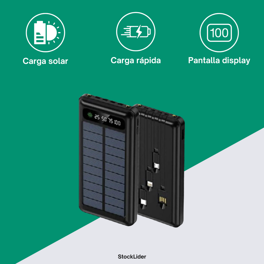 Powerbank solar 10000mAh con linterna