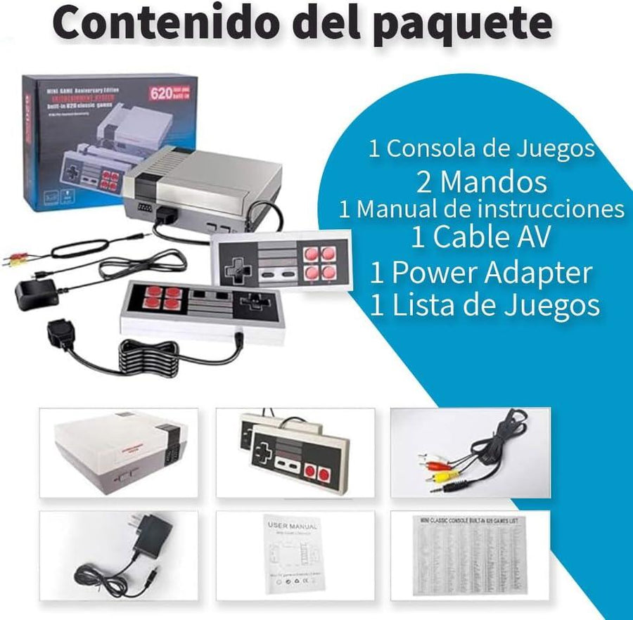 Mini consola 620 juegos retro portátil