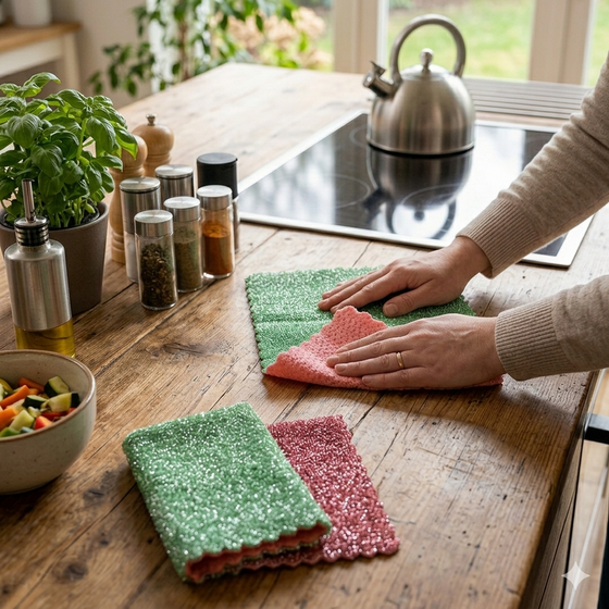 Paño de cocina doble capa | Absorbe y limpia