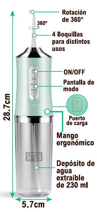 Irrigador dental portátil USB | ViamoMas