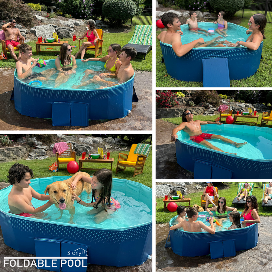 Piscina portátil plegable M para jardín