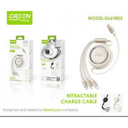 Cable 3 en 1 retráctil 100W USB-C