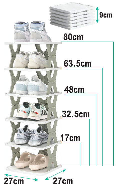 Zapatero 6 plantas plegable y ajustable