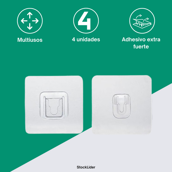 Ganchos adhesivos extra fuertes 4 pcs