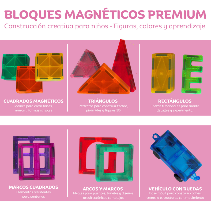 Bloques magnéticos 57 piezas para niños
