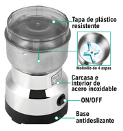 Moledor de café eléctrico de acero inoxidable