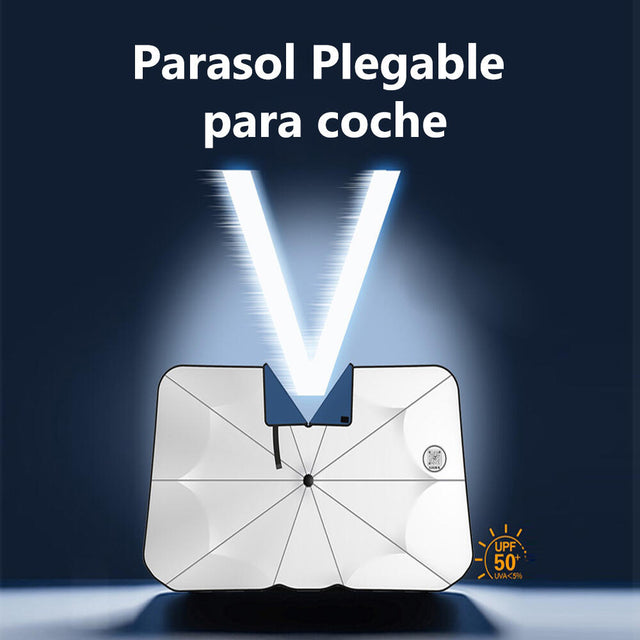 Parasol plegable para coche tipo paraguas