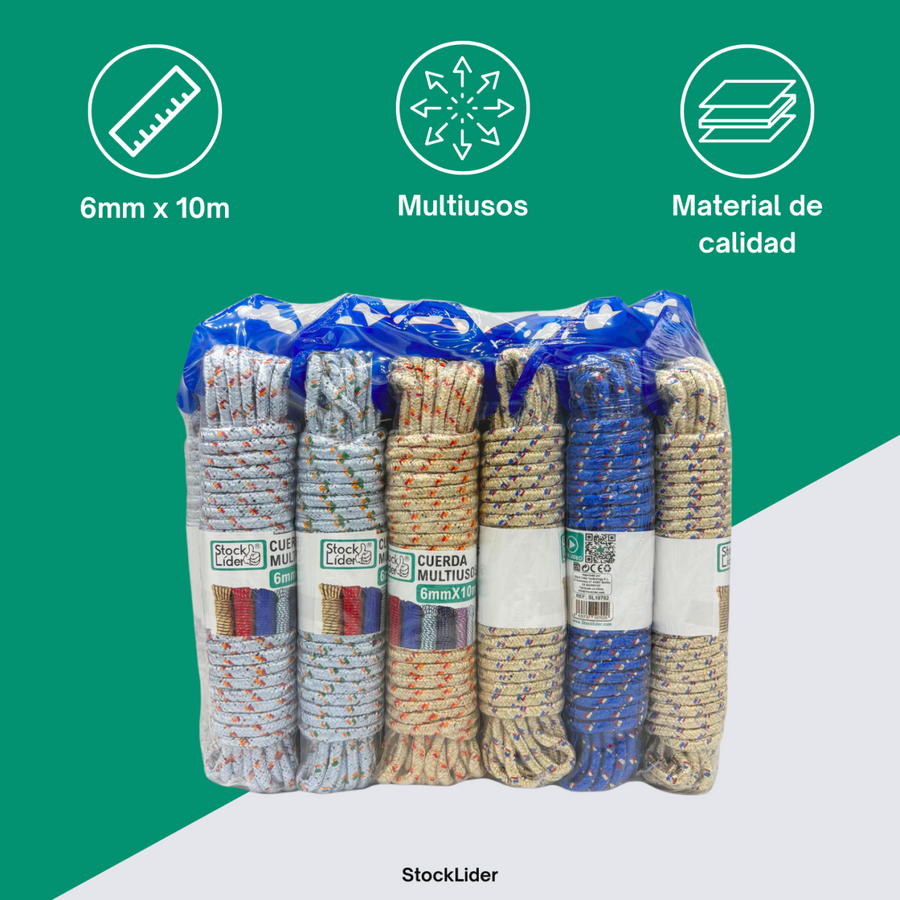 Cuerda multiusos 6mm x10m resistente