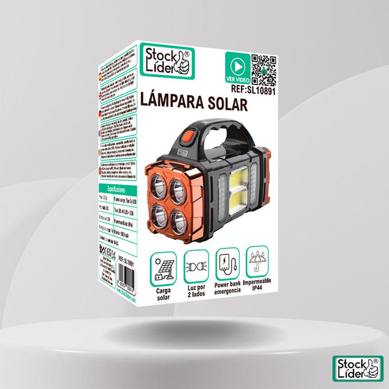 Lámpara solar recargable portátil 4 modos