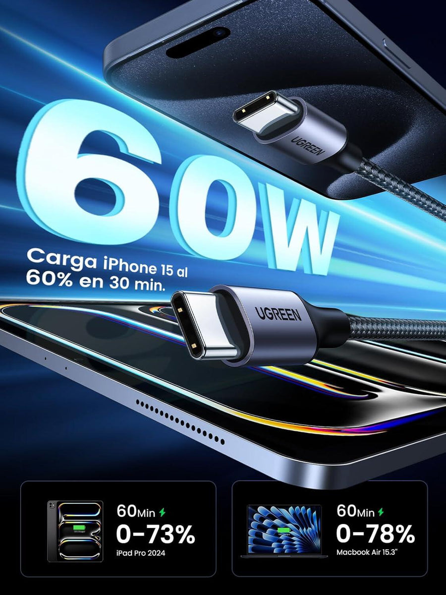 Cable USB C a USB C 60W | Carga rápida