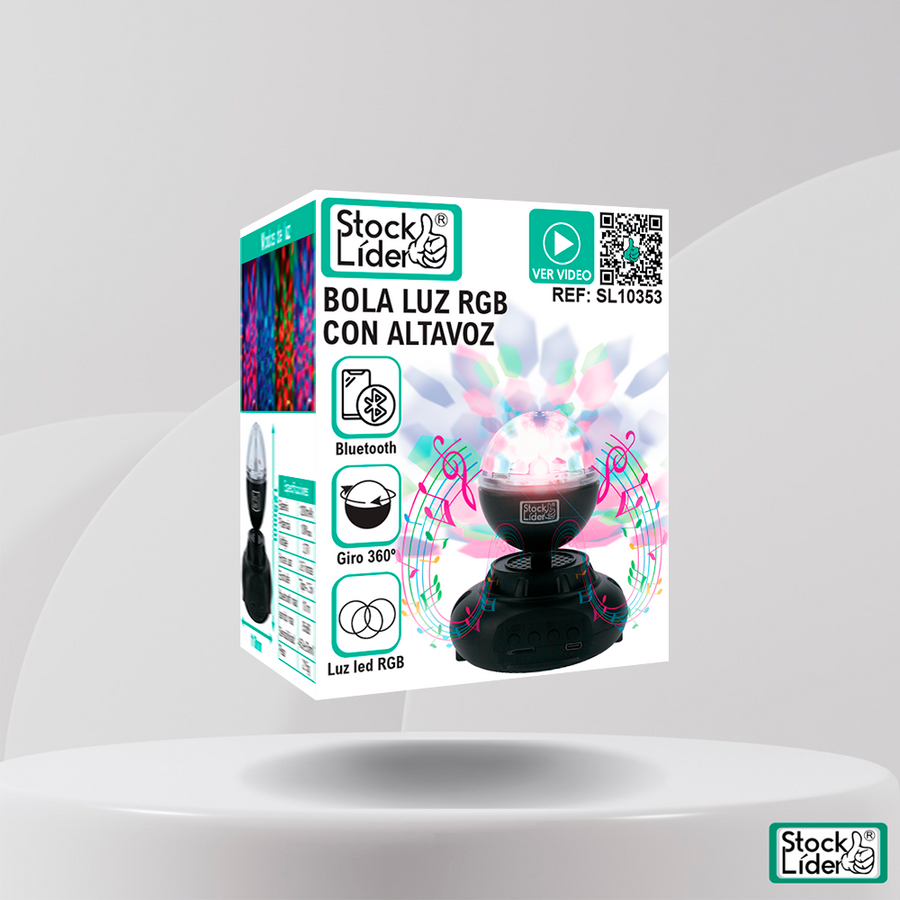 Bola luz RGB con altavoz para fiestas
