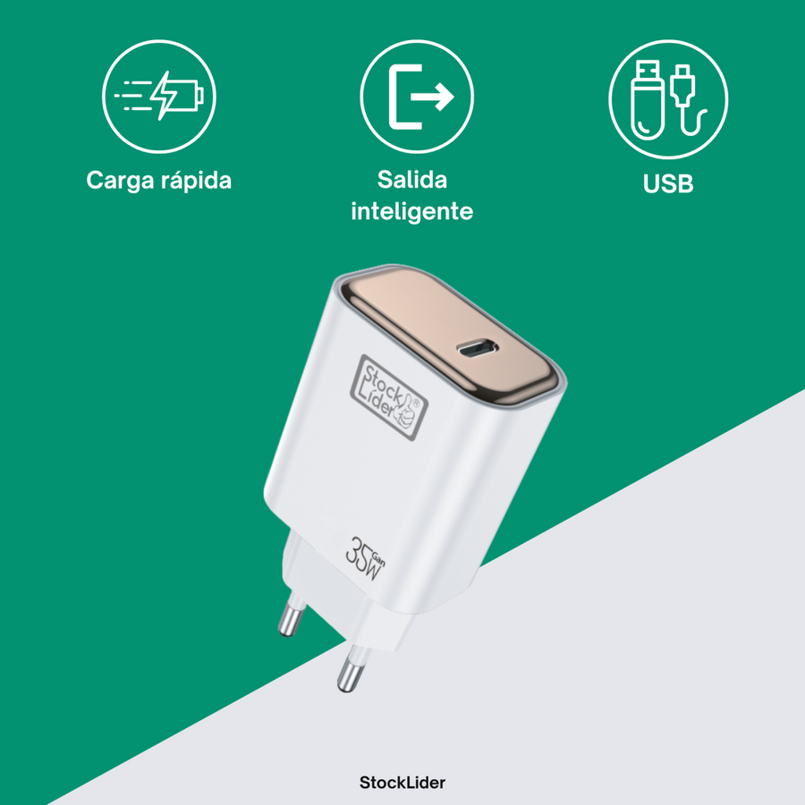 Cargador USB compacto para casa y viaje