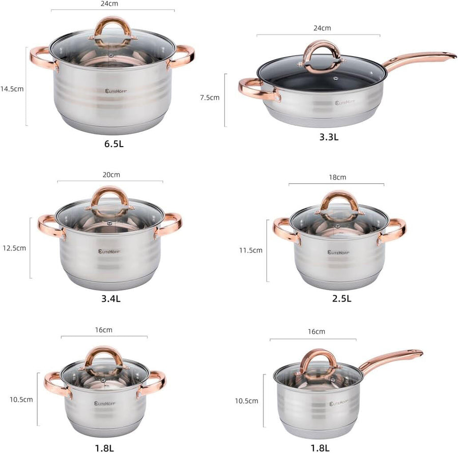 Batería de Cocina 12 Piezas Inducción
