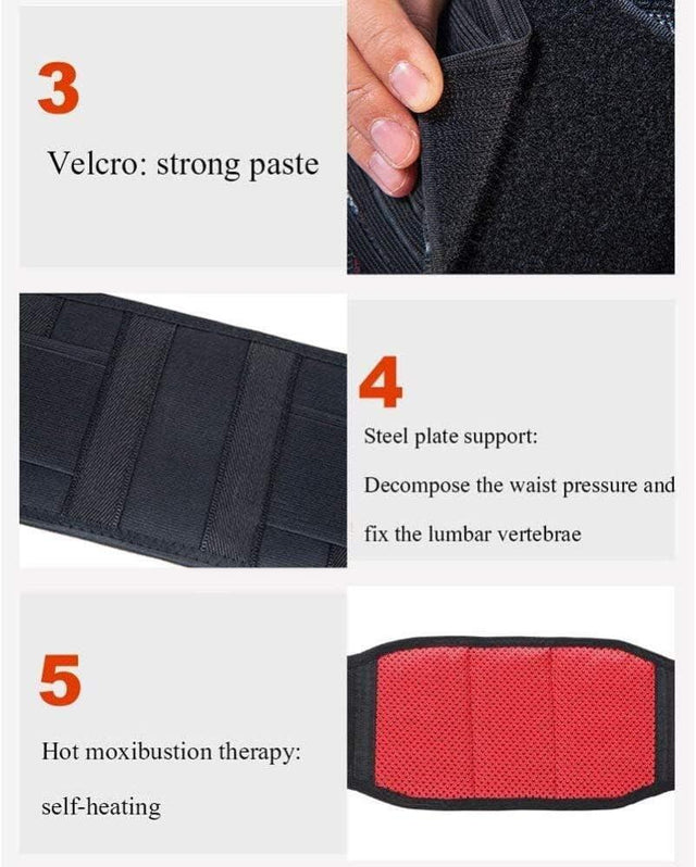 Faja lumbar con efecto calor ajustable