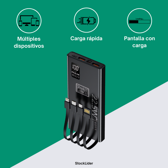 Powerbank carga rápida 10000mAh 22,5W