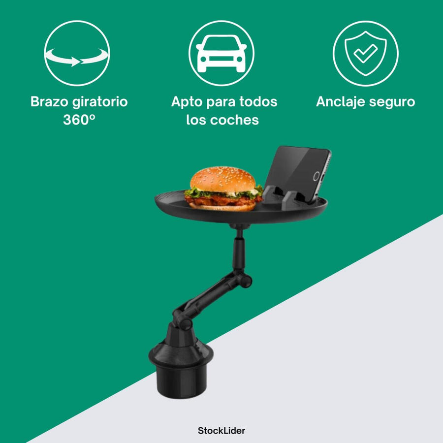 Soporte con bandeja para coche práctico