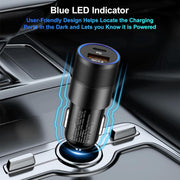Cargador coche USB y USB-C carga rápida