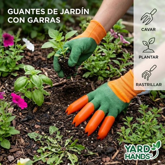 Guantes jardinería con garras impermeables