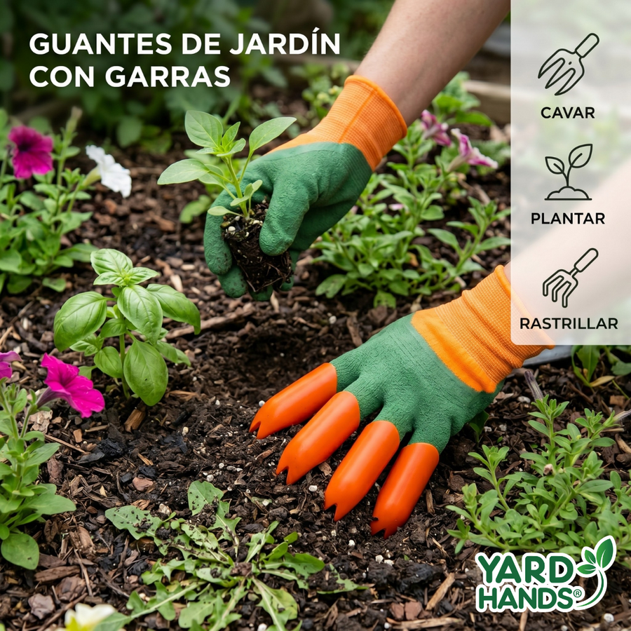 Guantes jardinería con garras impermeables