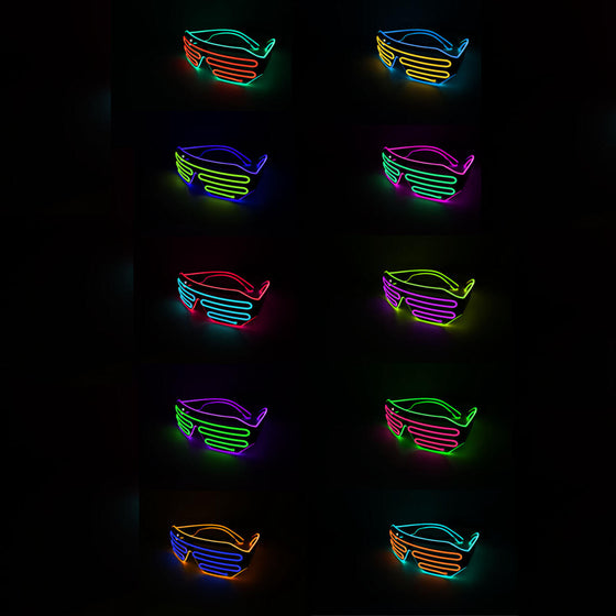 Gafas de luz a pilas para fiestas