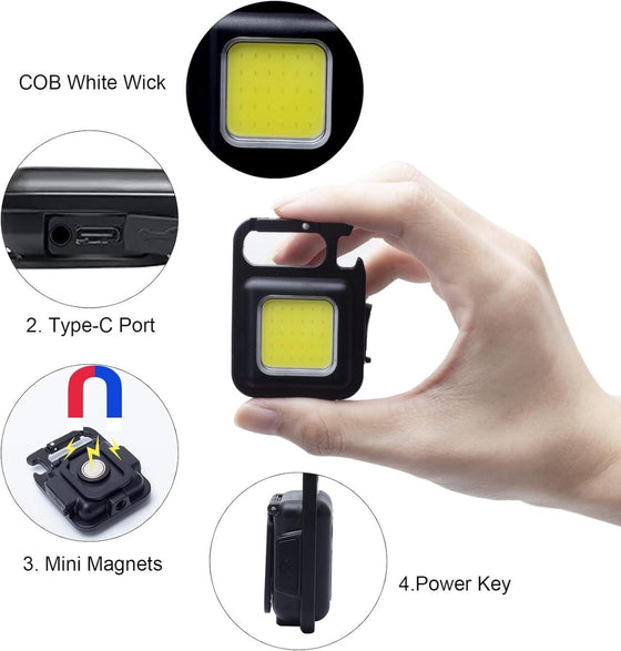 Mini linterna LED COB compacta y potente