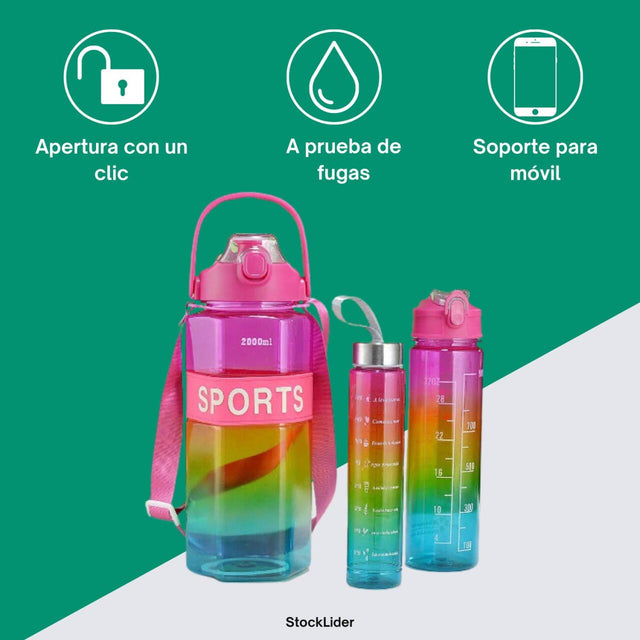 Pack 3 vasos hexagonales apilables