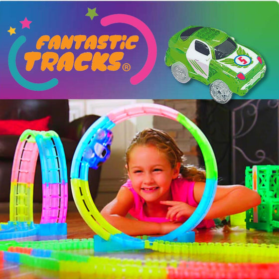 Pista de carreras flexible glow para niños