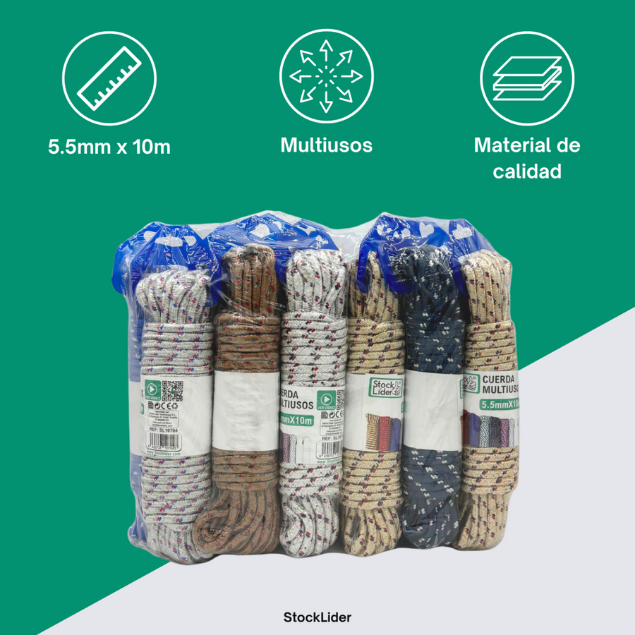 Cuerda multiusos 5.5mm x 10m resistente