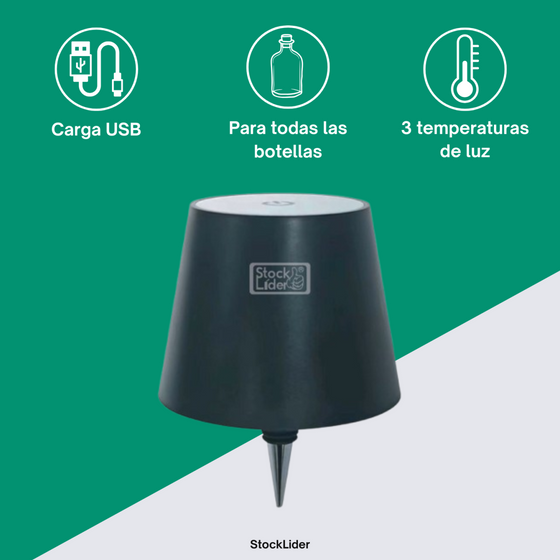 Lámpara para botellas recargable | ViamoMas