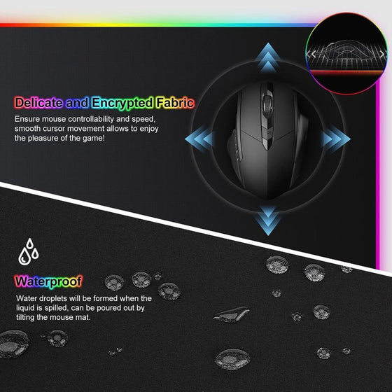 Alfombrilla Gaming RGB 80x30 antideslizante
