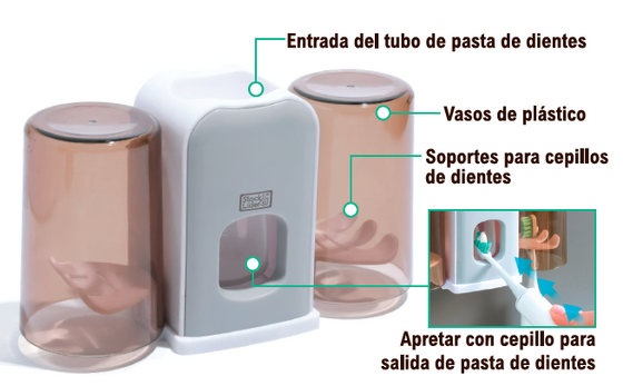 Soporte cepillo dientes con dispensador