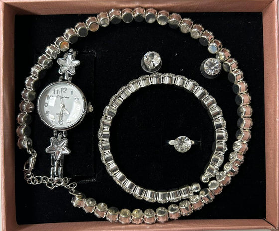 Conjunto de joyas plateado aleatorio