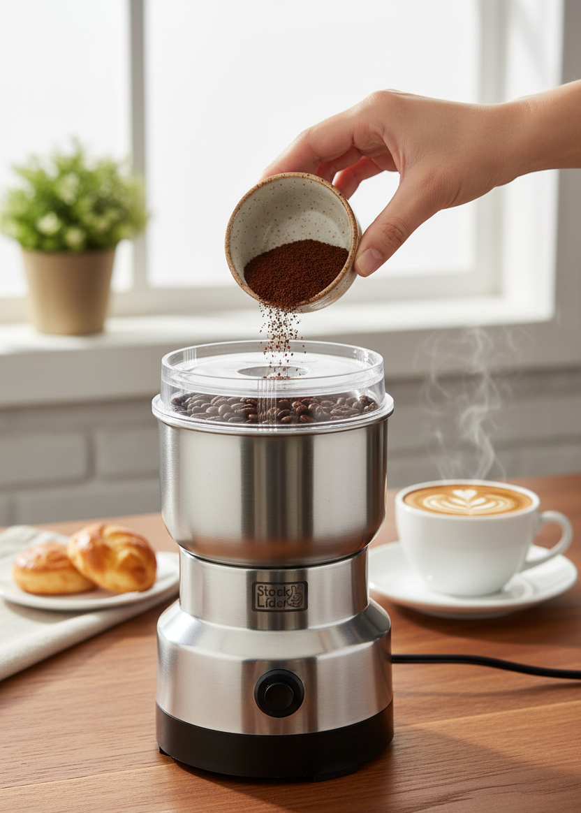 Moledor de café eléctrico de acero inoxidable