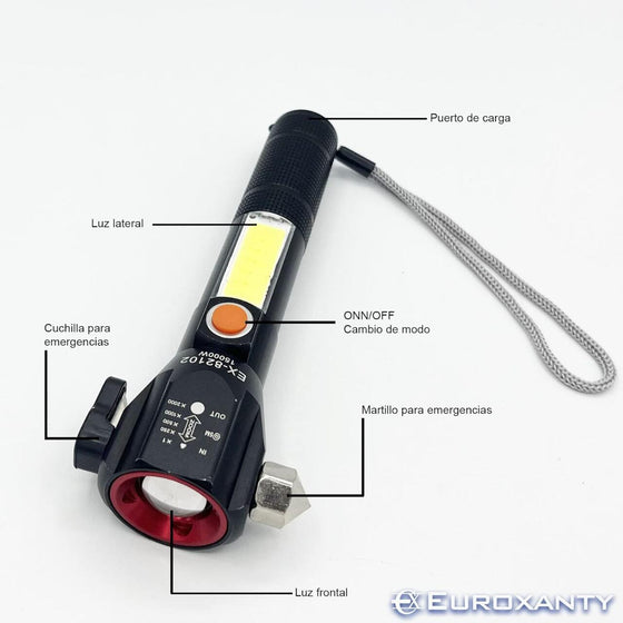 Linterna táctica LED potente y compacta