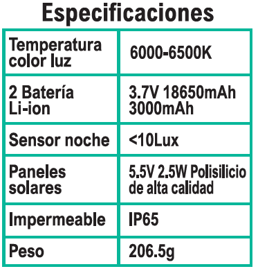 Farola solar 48 LED COB para exterior