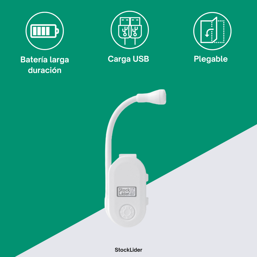 Mini luz con clip LED recargable