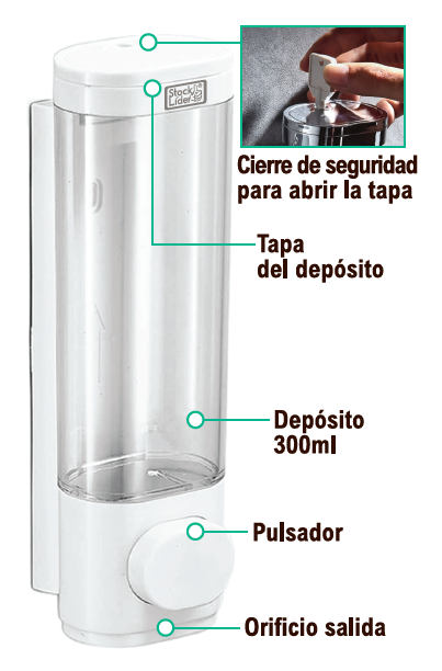 Dispensador de jabón pared 300 ml