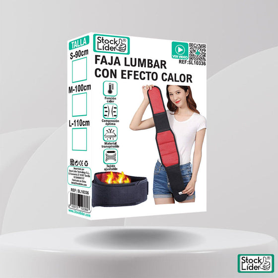 Faja lumbar con efecto calor ajustable